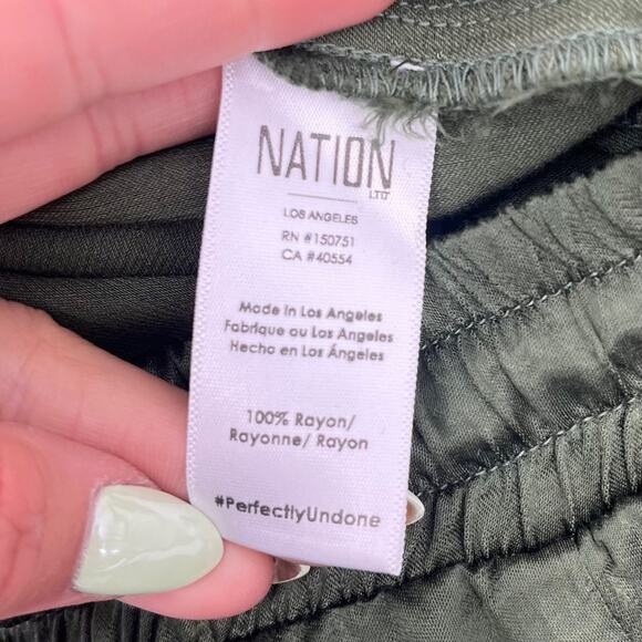 Nation LTD Hunter Green Uma Muscle Tank & Del Ray Jogger Pant Matching Set XS - Picture 12 of 16